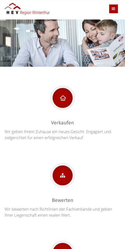 Ansicht auf dem Smartphone - Resppnsive Webdesign