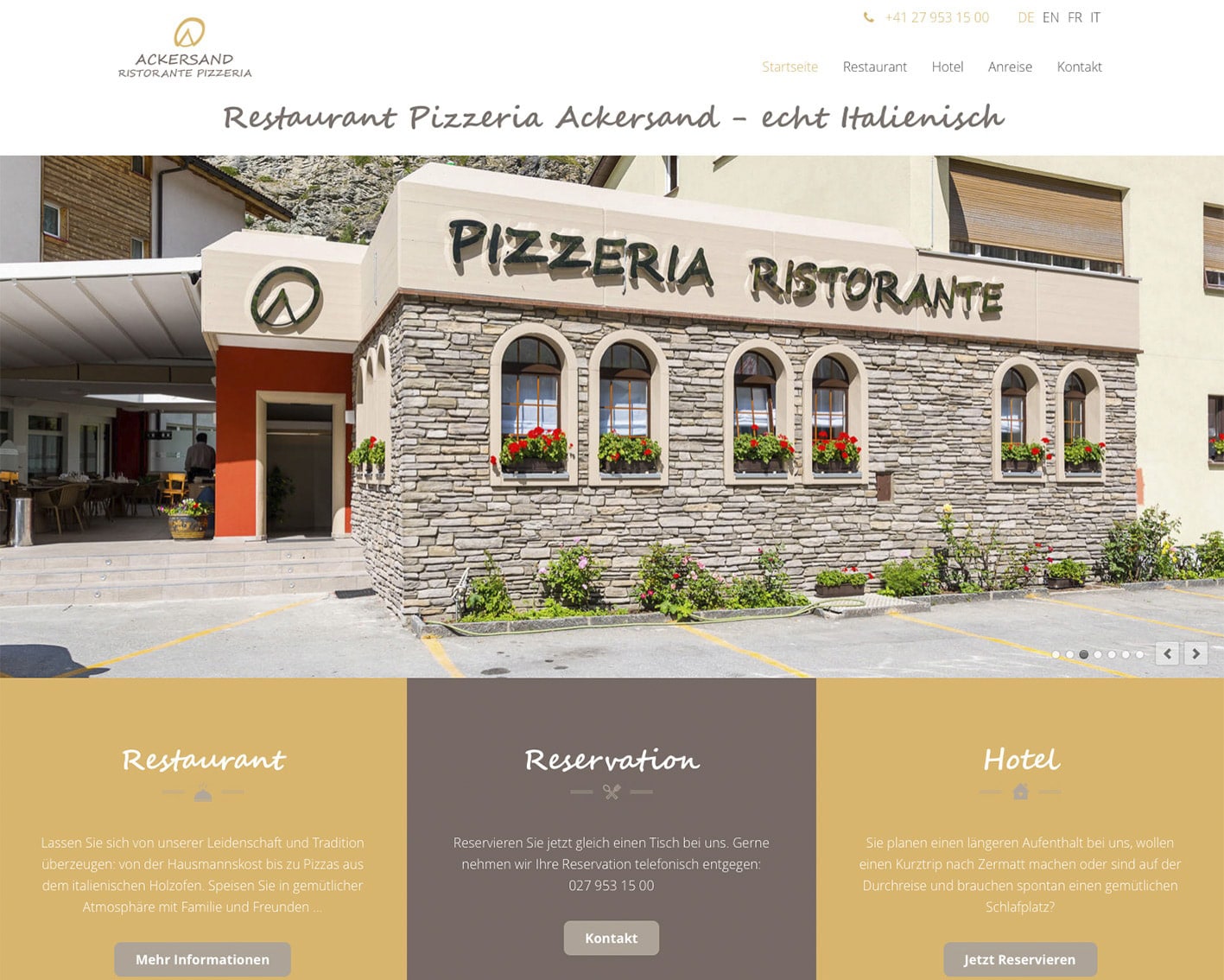 Webdesign und Website Erstellung Hotel Restaurant Ackersand